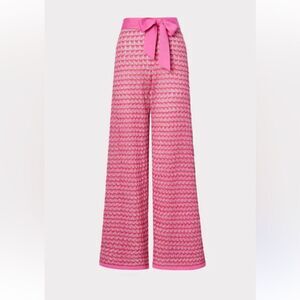 - Milly Cabana pink knit wide leg pants w/belt Size M